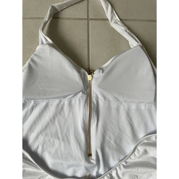 Kenny Flowers Swim One Piece Swimsuit Gold Zip The Santorini Swimwear - Picture 7 of 10